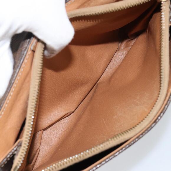 CELINE Macadam Canvas Shoulder Bag Pvc Leather Brown Gold - Picture 12 of 12